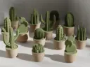 Livo – Sculpted Succulent Set (7 Succulents + 4 Pots)
