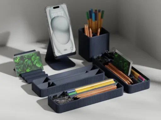 [DO-0009] Bloc (Ribbed) – Modular Desk Set 